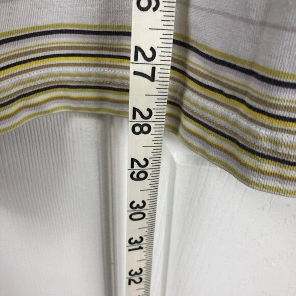 Patagonia Men's Golf Polo Size M Striped White Gold Black Golf Vacation Casual - Picture 6 of 8
